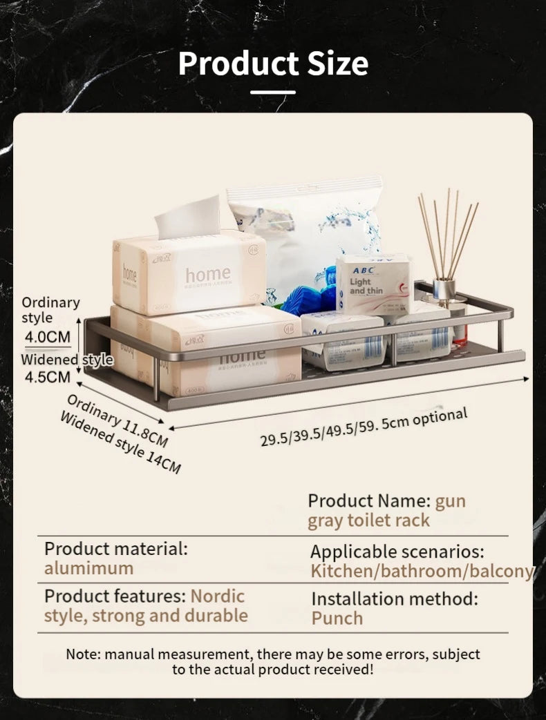 60 cm Breite, verbessertes WC-Aufbewahrungsregal/Badezimmer-Shampoo-Regale, Kleiderbügel, Duschregal, Kleiderbügel, Eckregal