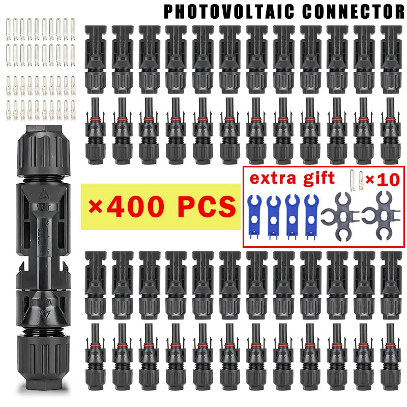 400/200/100/40/20/10 Pcs Photovoltaic Solar Connector 1000V30A Wholesale Panel Connectors Kit for PV/MC Cable 2.5/4/6mm²