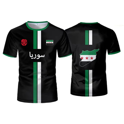 Syria Football T Shirts Men's Sports T-shirts Syrian Flag Street Oversized Tops Unisex Casual Graphic Tees Tops Y2k Mens Gifts.