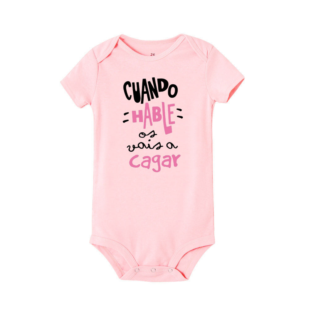 When I Talk You Mess Up The Gift Print Baby Strampler Säuglingsbodysuit Baby Niedliche Kleidung Neugeborene Kurzarm Bodys Kleinkind Geschenk.