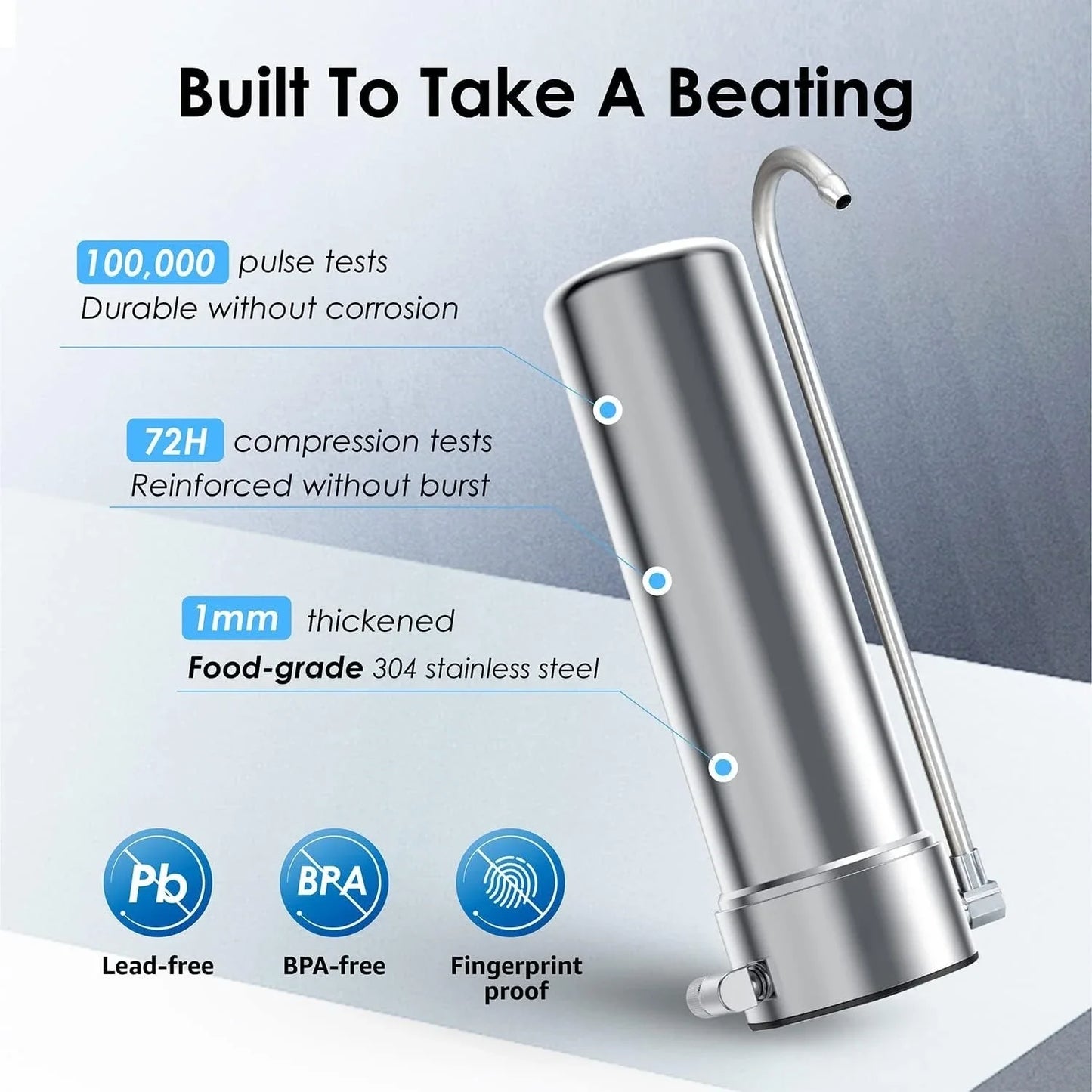 Kitchen Under Sink Drinking Water Filter Purifier With Faucet Reduces Bacteria, Metal,Lead, Chlorine and Odor.