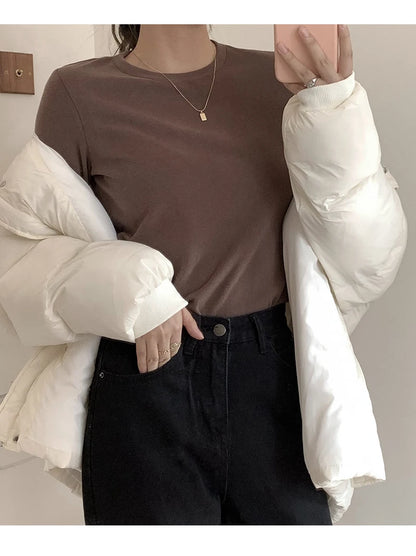 Winter Frauen Pullover T Shirt Frauen Oversize T-Shirt Frau Kleidung Weibliche T Tops Pullover Langarm Rohr Gestrickte T-shirt Top