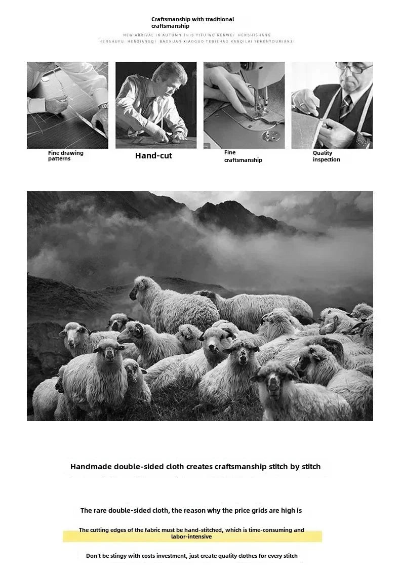 Modischer doppelseitiger Wollmantel für Damen, schmale Passform, mittellang, neue Herbst- und Winterkollektion, stilvoll.