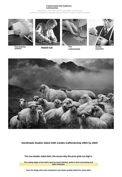 Modischer doppelseitiger Wollmantel für Damen, schmale Passform, mittellang, neue Herbst- und Winterkollektion, stilvoll.