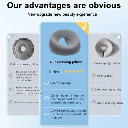 Face Down Pillow Prone Pillow for Prone Face Down Resting Comfort Memory Foam Ergonomics Home Massage Headrest for Beauty Salon.