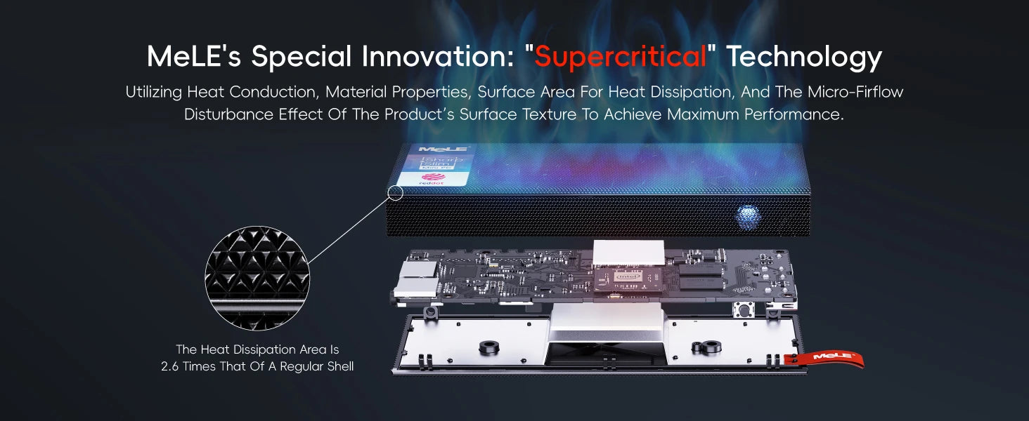 MeLE PCG02 Pro Fanless Mini PC Stick N5105 8GB/256GB, WiFi5 USB PD3.0, Micro Computer Desktop Dual HDMI, Gigabit Ethernet BT5.1.