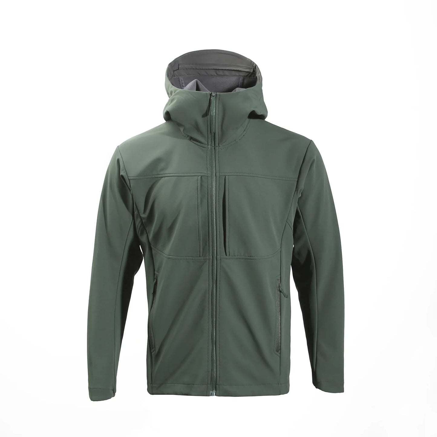 Compass Button Patch Italian Luxury Style Men's Fleece-lined Windbreaker Jacket Zippered Suitable For Outdoor Sports Hoodie.