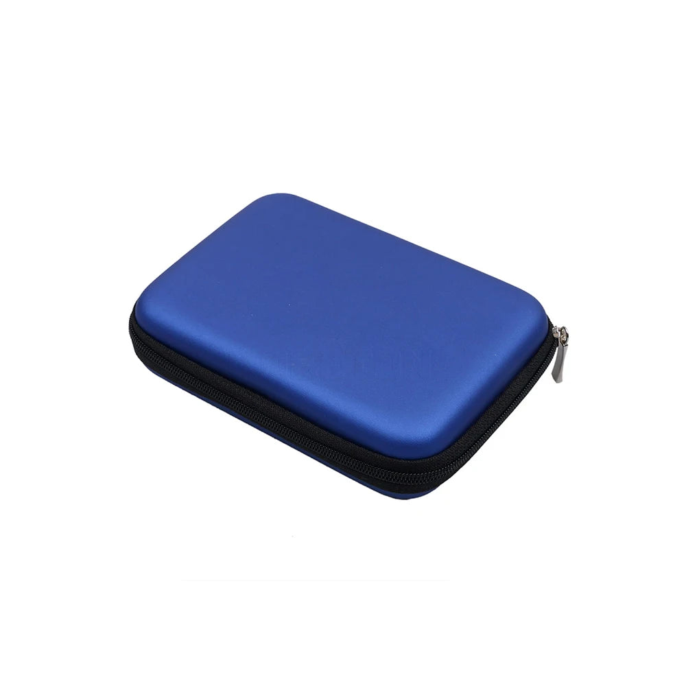 2.5 Inch HDD Box Bag Case Portable Hard Drive Bag for External Portable HDD hdd box case Cable storage Bag Protection Black/Blue.