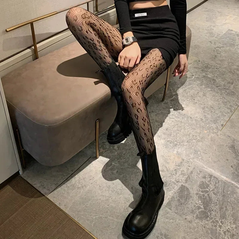 Japanese Lolita Retro Floral Rattan White Stocking Hot Tights Classic Lolita Hollowed Out Lace Mesh Stockings Bottomed Pantyhose