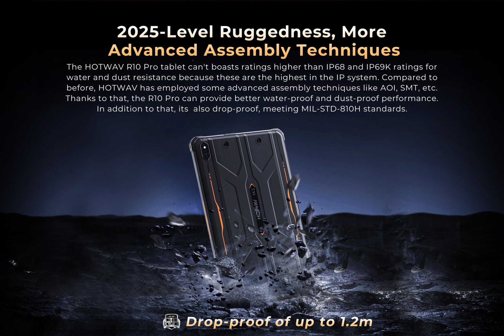 HOTWAV R10 Pro Rugged Tablet Android 14 10.1'' HD+ 13MP Camera Pad 10800mAh Battery 8GB 256GB 8-core OTG Charging Tablet PC.