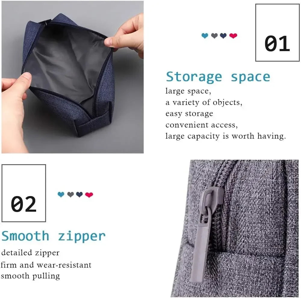 Kleine Bleistifttasche mit Reißverschluss, Make-up-Pinselhalter, Leinwand, Federmäppchen, Box, Organizer, Geschenk für Schule, Studenten, Teenager, Erwachsene, Reisen.