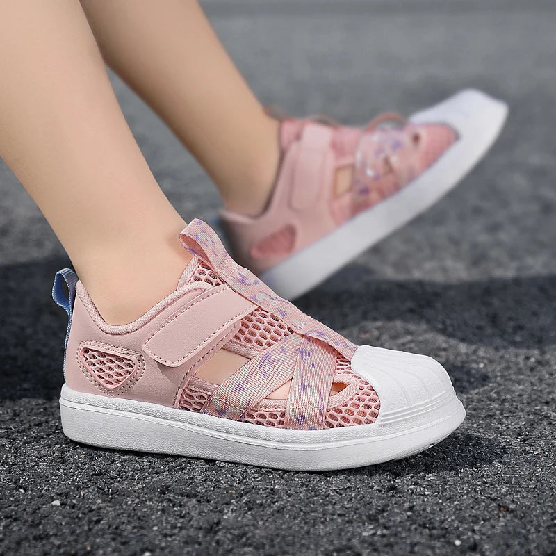 Summer Breathable Kids Sandals Boy and Girl Fashion Sneakers Lightweight Non Slip Walking Shoes Comfortable Sport Shoes