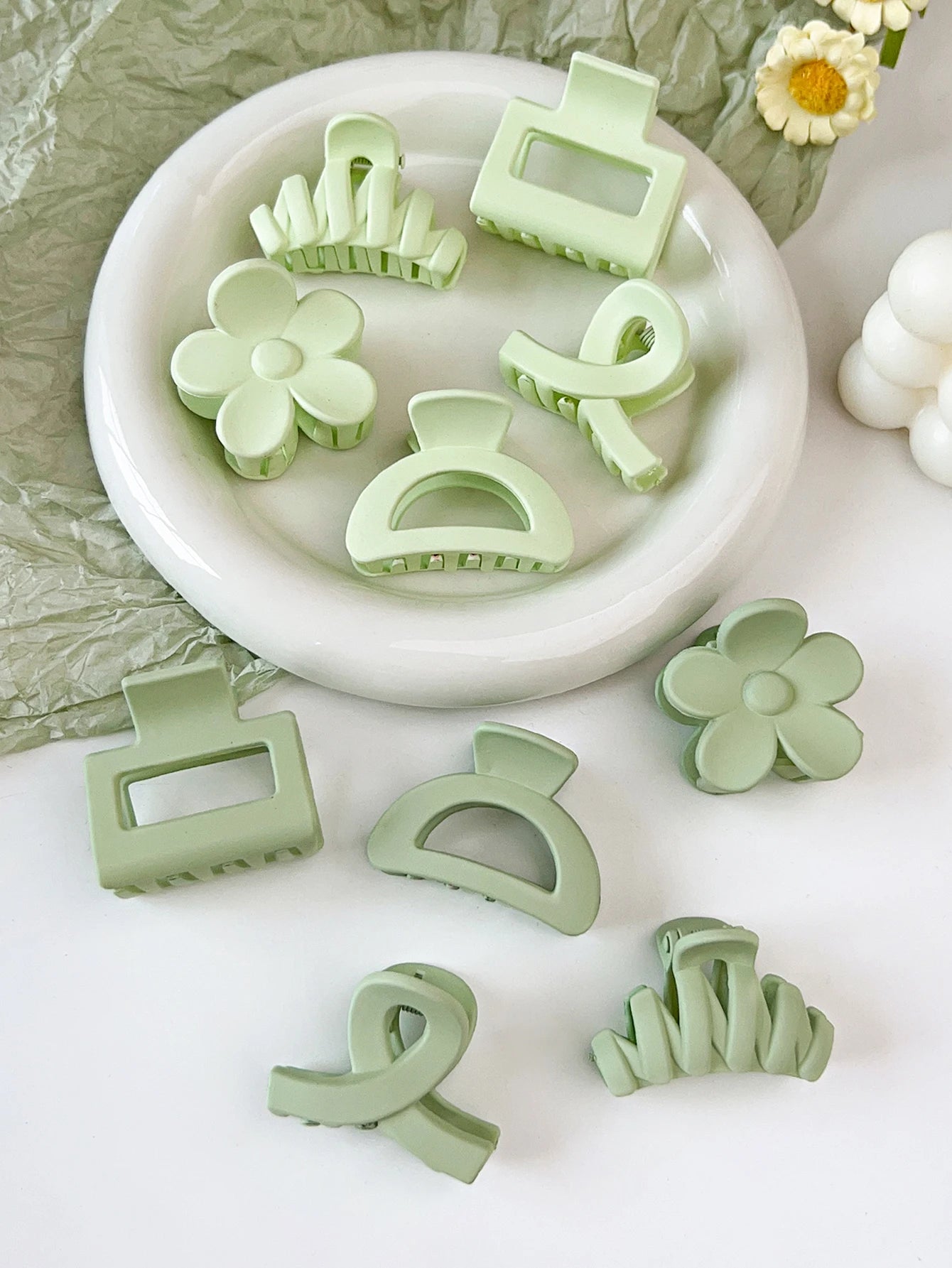 10 Pcs Pink Small Claw Clips Set,Matte Tiny Flower Jaw Clips for Women Girls,5 Style Nonslip for Thin Medium Fine Hair.