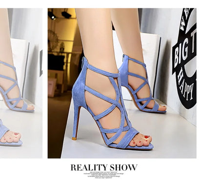 BIGTREE Shoes Roman Style High Heels Woman Pumps Stiletto Heels 11 Cm Women Heels Sexy Party Shoes Hollow Out Women Sandals 2025