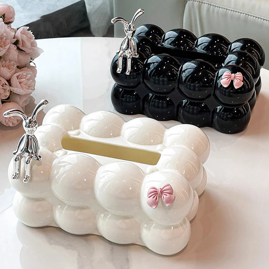 INS Style Cotton Candy Removable Tissue Box Korean Style Cute Tissue Box Desktop Decorative Supplies for Home Napkin Holder.