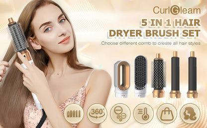 5 In 1 Electric Hair Brush Hair Dryer For Dyson Airwrap Automatic Curler Hair Straightener Hot Air Comb Hairdressing Appliance.
