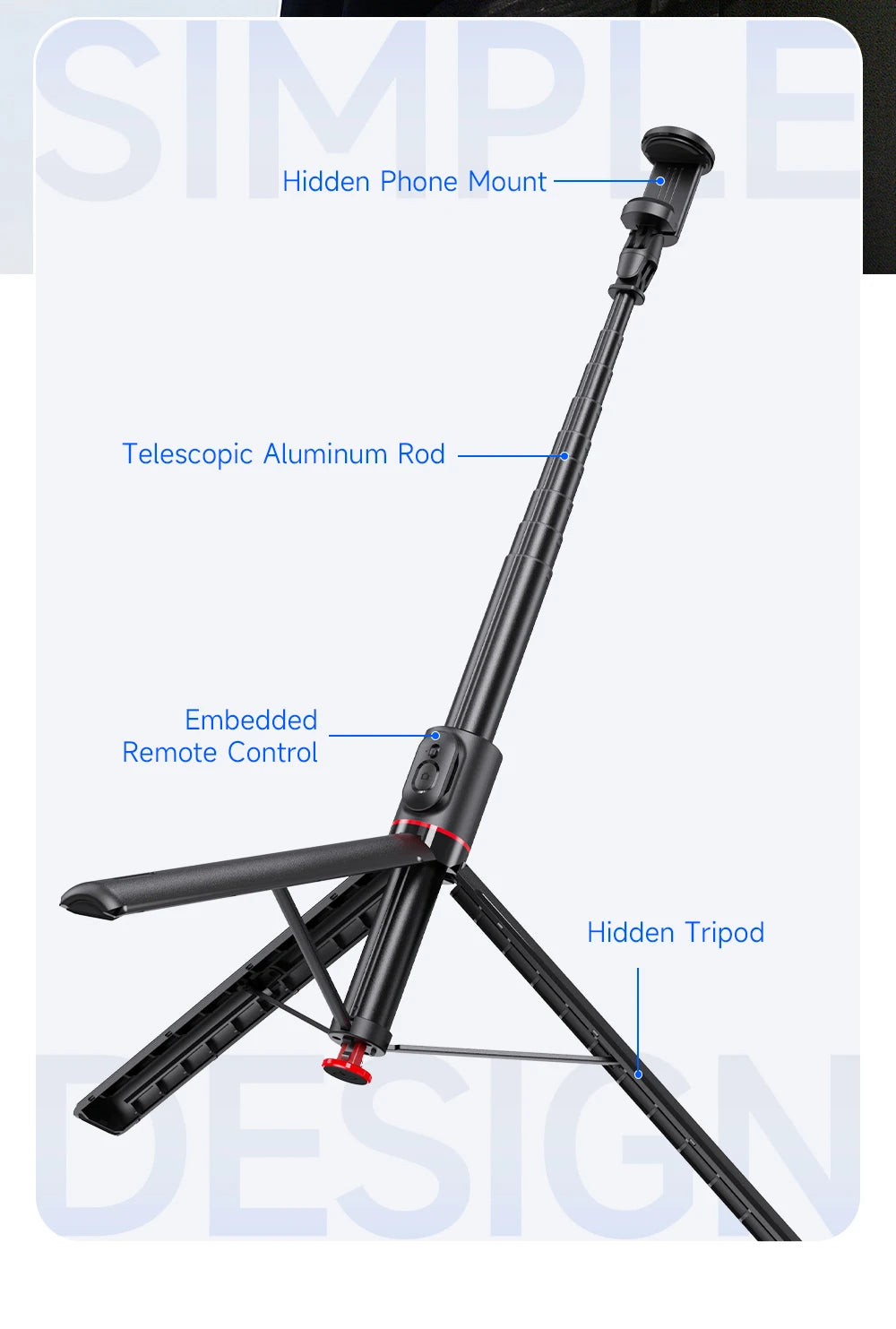 TT01 1770mm All-in-one Auto Pop Open Tripod Bluetooth Remote Tripod Bounce Selfie Stick Phone Holder for Vlog/Video.