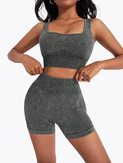 Yoga Sport Outfit For Woman Fitness Women's Two Pieces Short Pant Sets Suits Tracksuit Sportswear Woman Gym Yoga Workout Clothes