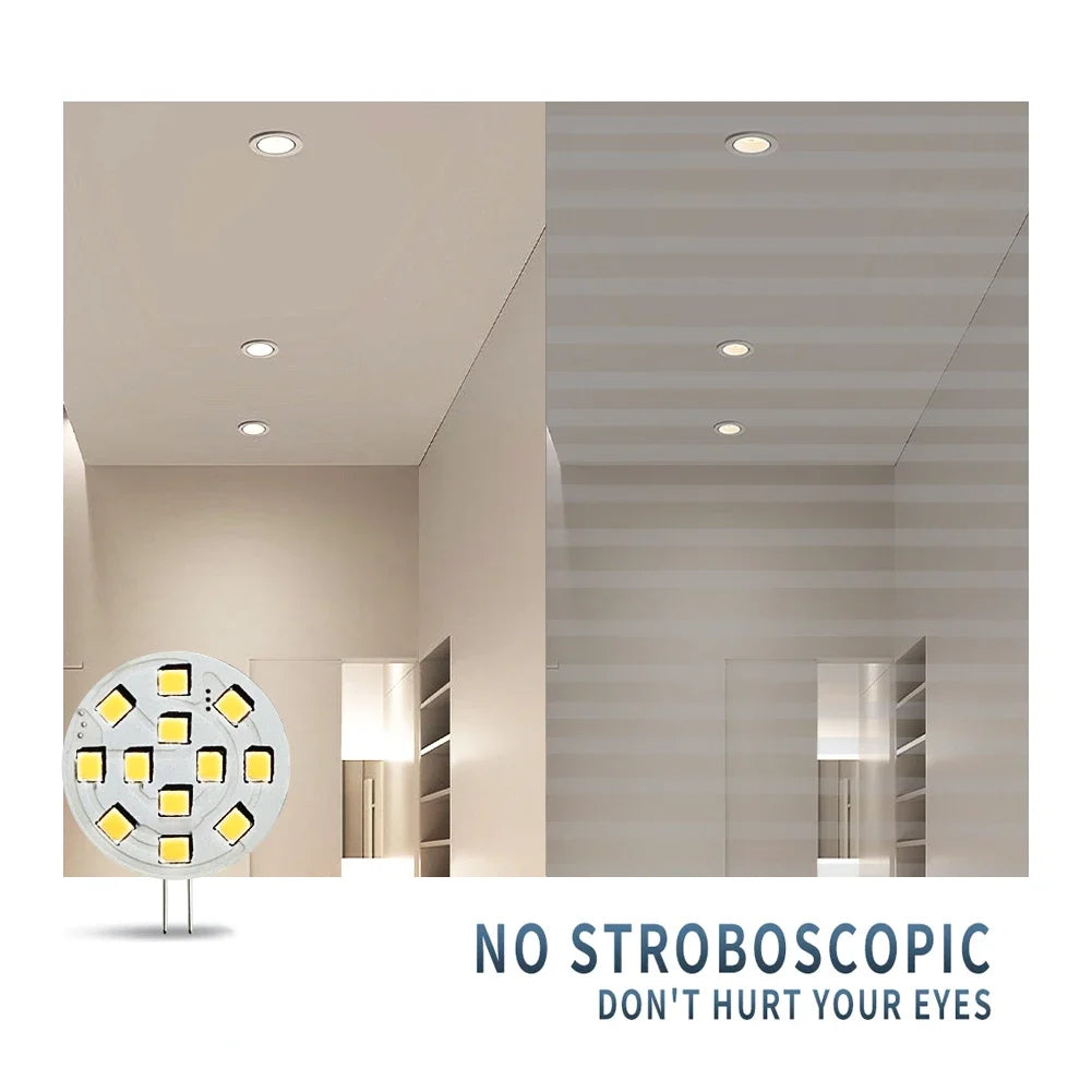 10 stücke ACDC 12 V 24 V G4 LED Lampe 2,2 W Runde Scheinwerfer Kein Flimmern Downlight Birne Boot Dunstabzugshaube Lichter Für Wohnzimmer.