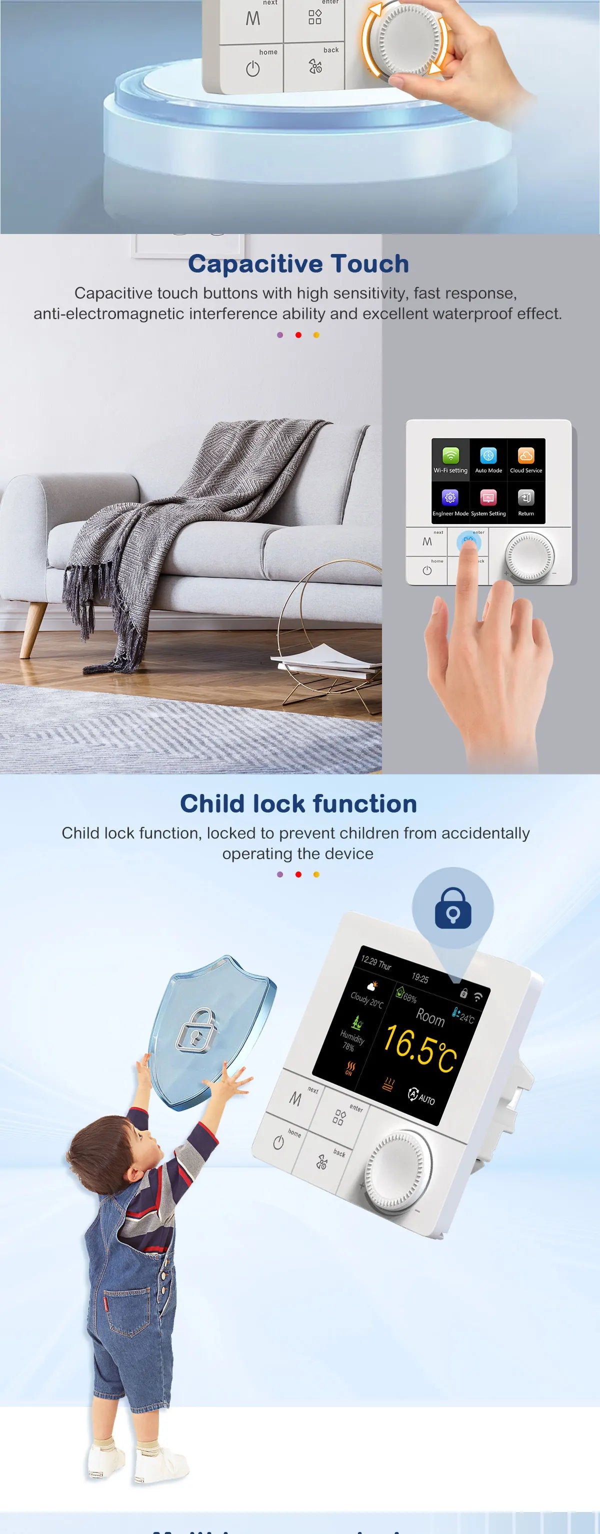 Tuya WIFI Thermostat Electric/Water/Gas Boiler Floor Heating Control Temperature Remote Controller Smart Life Google Home Alexa.