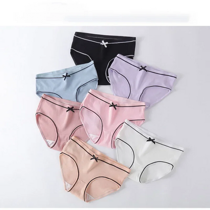 Ladies Cotton Underwear Panties Girls Sexy Seamless Antibacterial Crotch Breathable Briefs Mid-waist Large Size Women's Panties.