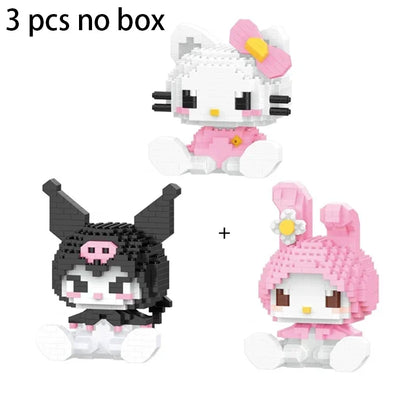 KEEPPLEY Sanrio Anime Hello Kitty My Melody Cinnamoroll Pompompurin Kuromi Building Blocks Girl Kid Holiday Christmas Gift.