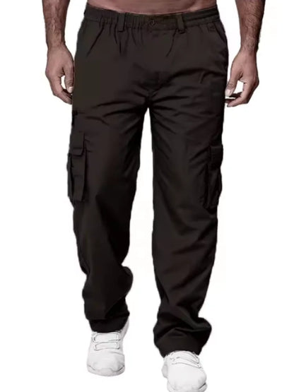 Men's Cargo Pants Sweatpants Outdoor Loose Straight Long Trousers Summer Casual Multi-Pocket Durable Workwear Male Trousers.