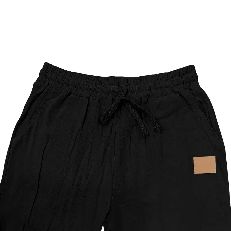 Frühling Sommer Dünne männer Casual Leinen Hosen Strand Stil Kordelzug Gerade Bein Lange Hosen Hochwertige Bequeme Passform