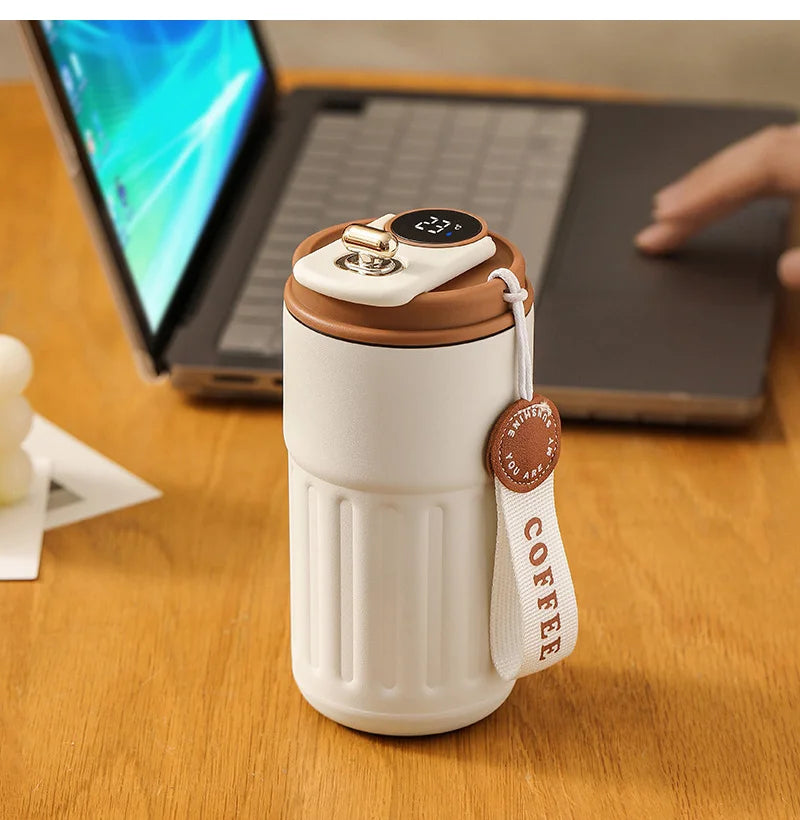 450ml Thermos Bottle Smart Display Temperature 316 Stainless Steel Vacuum Cup Office Coffee Cup Business Portable Thermal Mug.