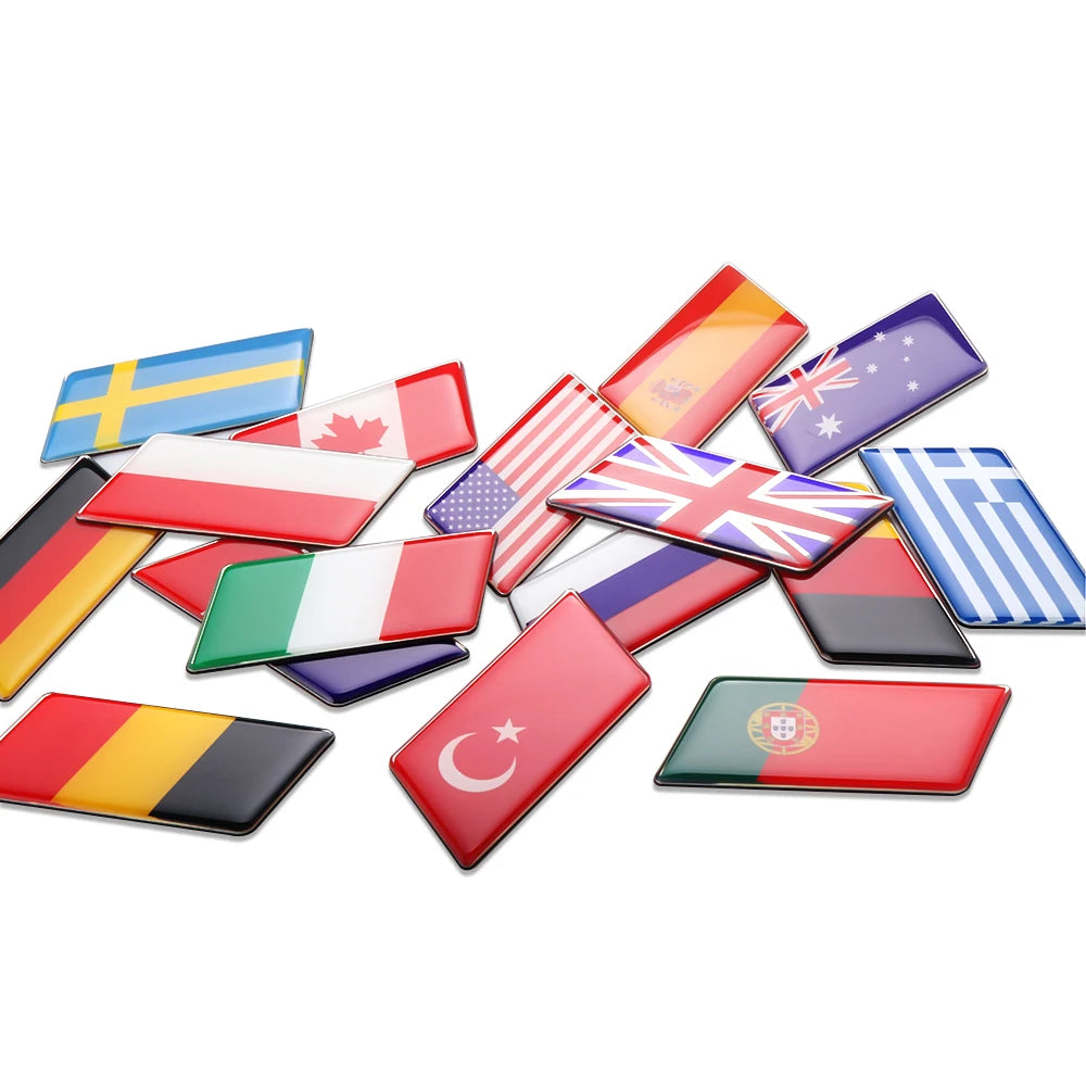 3D Epoxy Sweden France Germany Car Flag Sticker for Peugeot 308 3008 307 207 208 508 2008 306 406 4008 5008 206 408 407 2008.