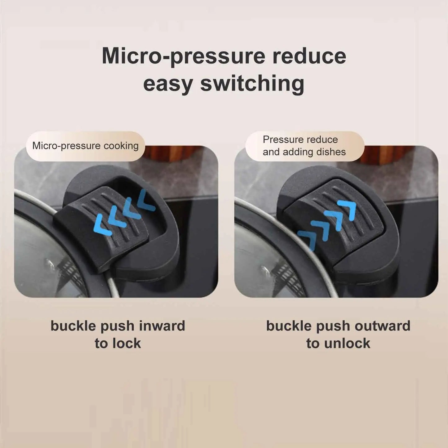 Portable Pressure Cooker Fast Cooking Stew Pot Pressure Cooker Stainless Steel Fast Cooking Multifunctional Kitchen Accessories.