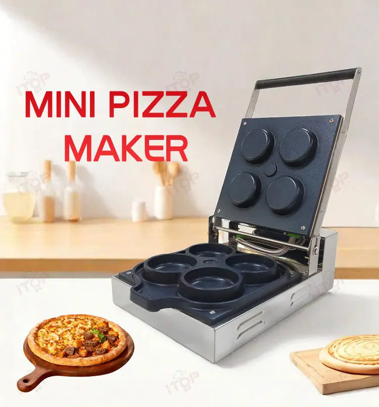 ITOP DM-4P Electric Mini Pizza Waffle Maker Tortilla Waffle Oven 4pcs Round Mold Electric Oven Round Pancake Machine.