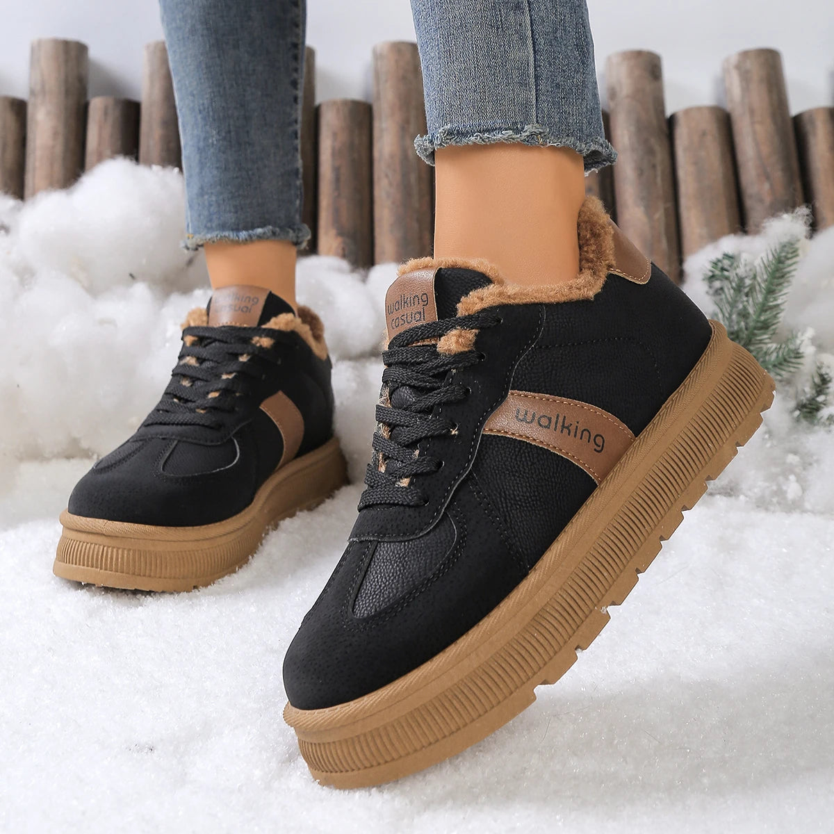 New Winter Round Toe Thick Soled Women's Boots Fashion Casual Comfortable Warm Cotton Shoes  Women's Ankle Boots.