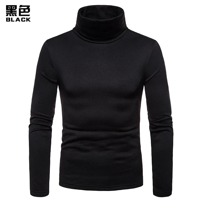 2023 new Sweater Men Solid Color Turtleneck Pullovers Pull Homme Men's cold Blouse Winter Long Sleeve T Shirts