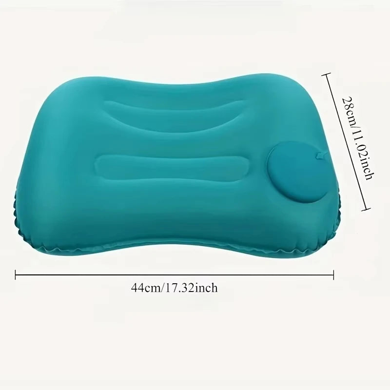 portable Inflatable Square Pillow Flocking travel neck pillow foldable waist pillow Comfortable Travel Camping Plane Pillow 1PC.
