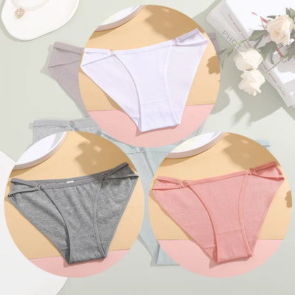 3PCS Women's Panties Sexy Breathable Underwear Comfortable Lingerie Cotton Striped Briefs Fashion Cozy Underpants Sale.