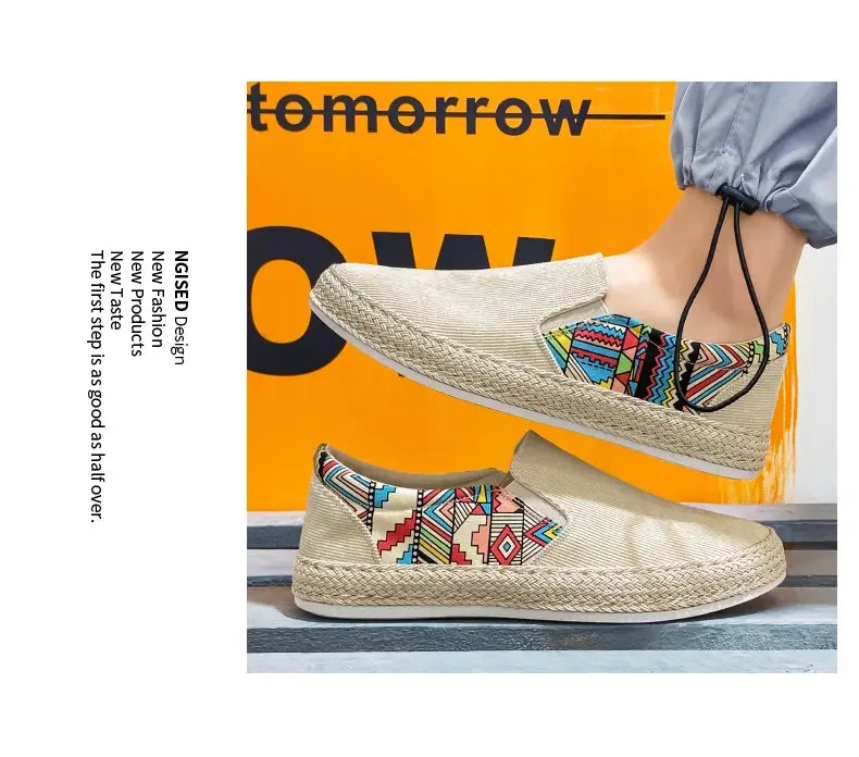 2023Men Turnschuhe Casual Sommer Low-top Cord Schuhe Fischer Schuhe Faul Schuhe Slip-on Tuch Schuhe Trendy männer Schuhe.