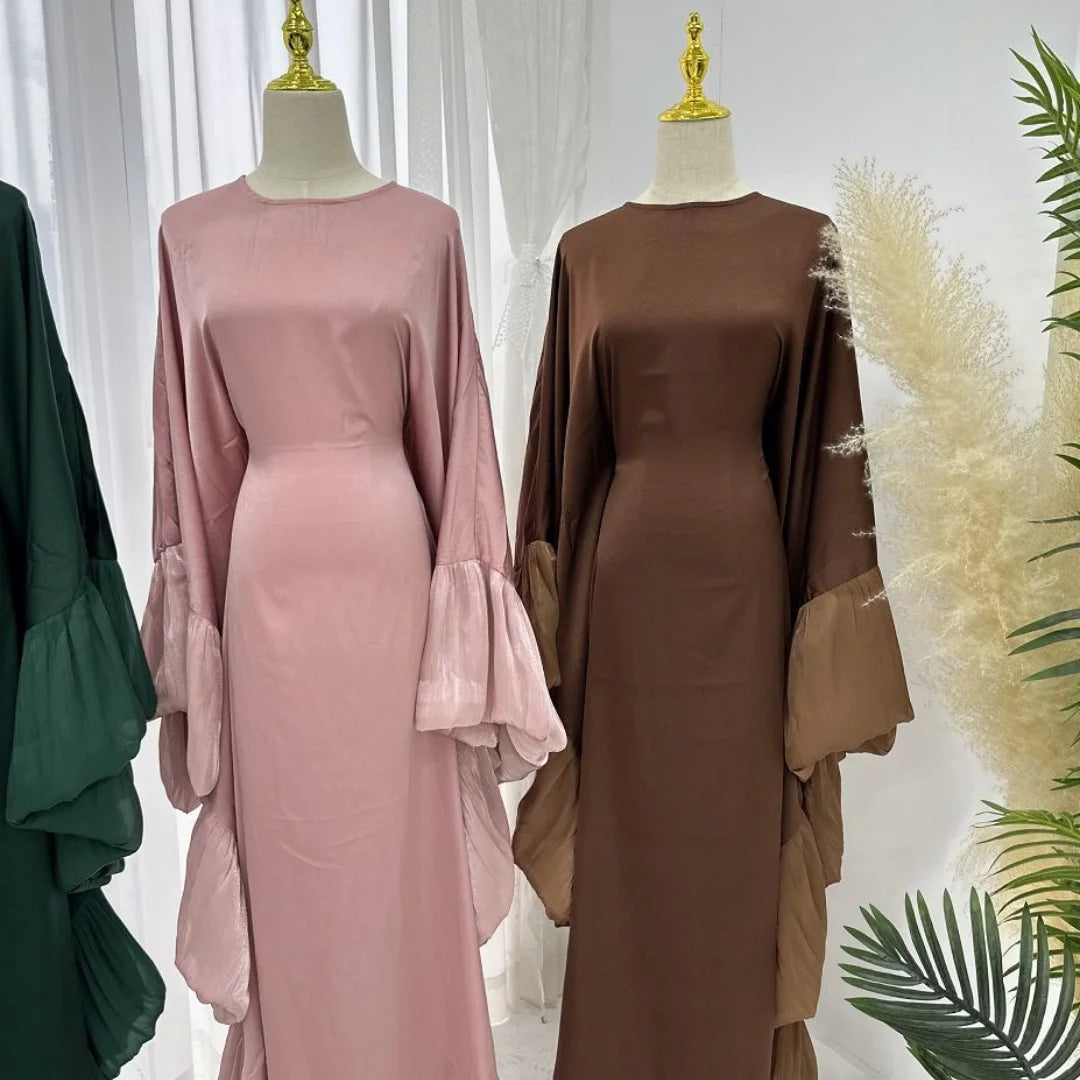 Ramadan Eid Kebaya Muslim Batwing Abaya Damen Dubai Luxury Abayas For Women Kaftan Satin Dress Islam Caftan Marocain Robe Femme.
