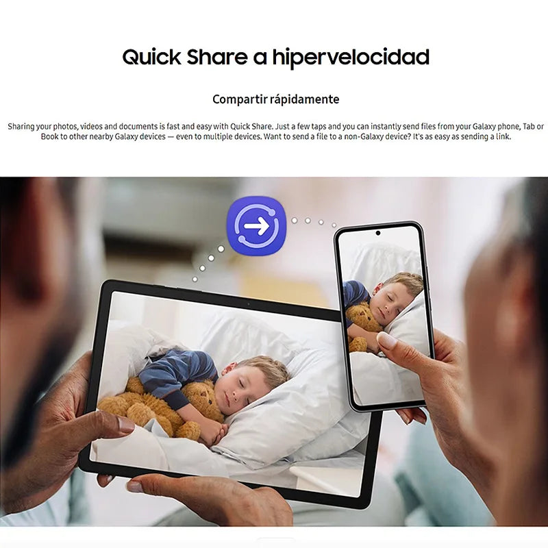 Samsung Galaxy Tab A9+ WI-FI, Tablet, Octa-Core, 8 MP Camera, 11 in, 7040 mAh battery.