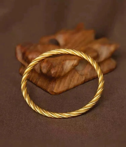 Real 18k Golden Fried Dough Twists Bracelet for Woman 18K No Demolding Fine Jewelry Luxury High-quality Bracelet.