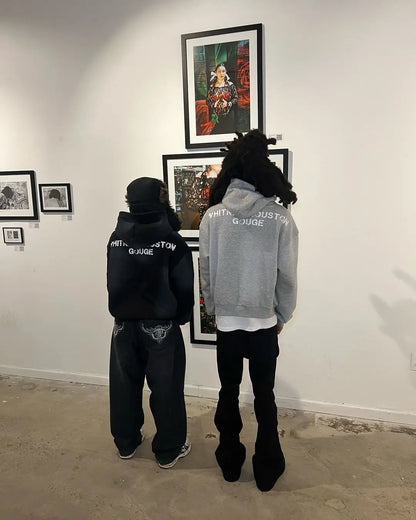 New Gothic Harajuku women sportswear trend printed hoodie y2k top new street clothing men and women zippered hooded.