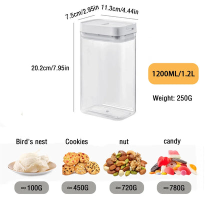 Pasta Storage Box Transparent Plastic Grain Seal Tank Spaghetti Storage Container Moisture-Proof Snack Jar Kitchen Food Tank
