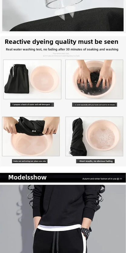 Summer Thin Men's Korean Style Trendy Brand Casual Pants Plus Size Bunched Feet Sweatpants Loose Fit Versatile Pants For Men.