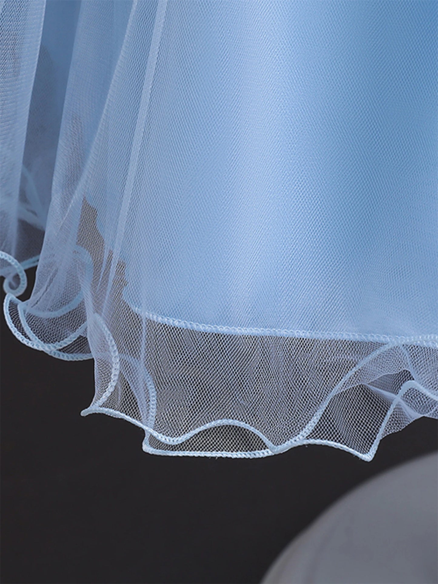 Blumen stickerei Kleid des blauen Mädchens ärmellose schlanke Prinzessin Geburtstags feier Kleid Klavier Performance tragen.