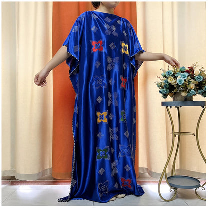 African Abaya For Women Kaftan islamic Clothing With Scarf African Women Dress Inlaid Mubarak Dubai Femme Luxury Muslim Dress.