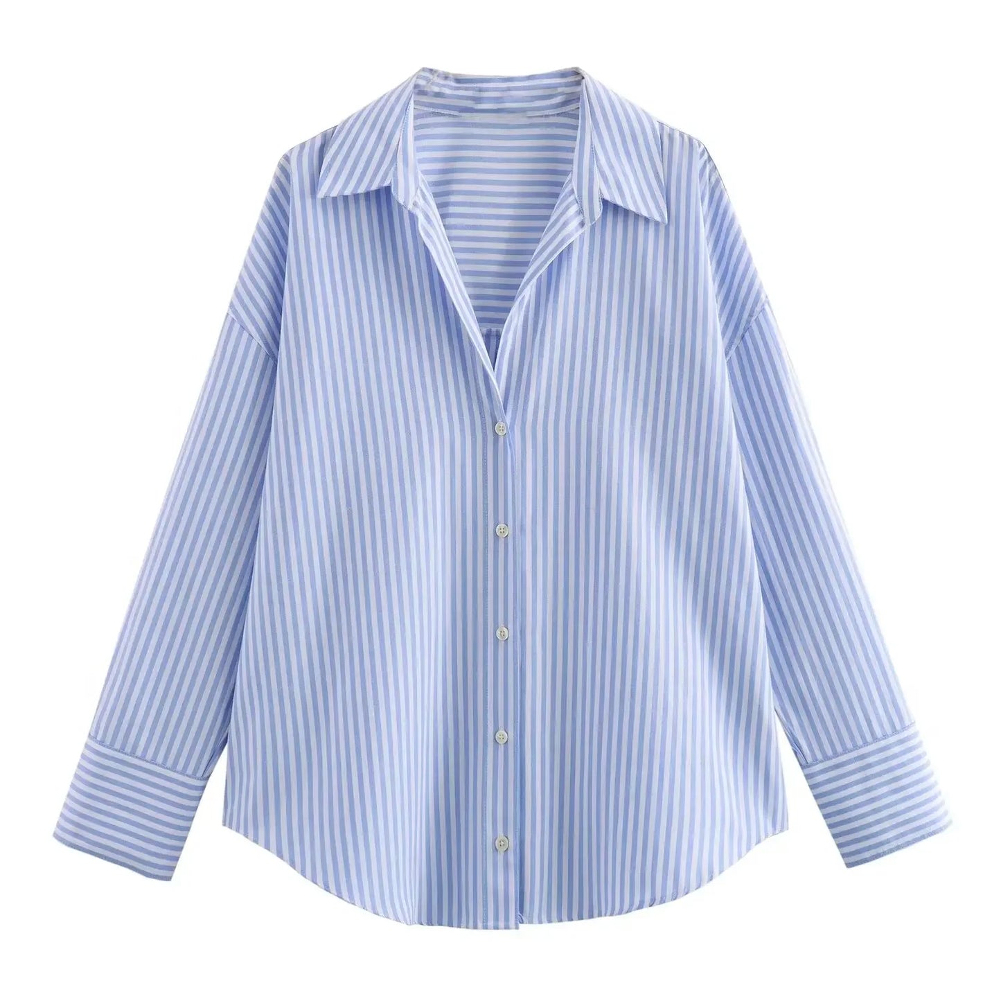 Women Fashion Spring Cotton Oxford Long Sleeve Single-breasted Lapel Blouse Street Clothing Shirt Chic Ladies Tops Mujer.