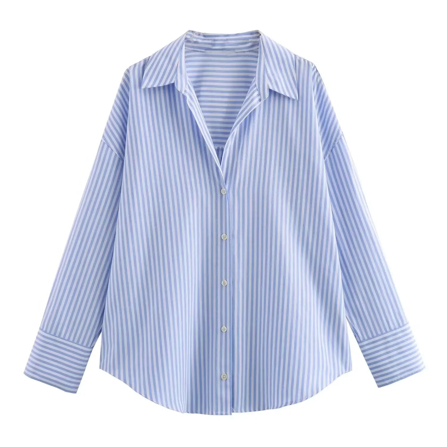 Women Fashion Spring Cotton Oxford Long Sleeve Single-breasted Lapel Blouse Street Clothing Shirt Chic Ladies Tops Mujer.