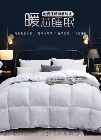 Winter Quilted Quilts Blanket 95% White Goose Down Soft Goose Down Warm Winter Duvet 거위털 이불 구스이불 거위Size King Twin Cover.