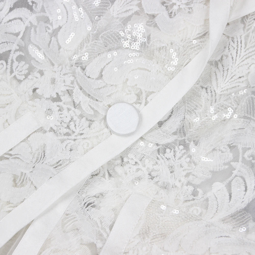 VC Pant Sets Women Fashion Sexy Hollow Out Tight Long Sleeves Blazer And Trousers Suit Mesh Outfits