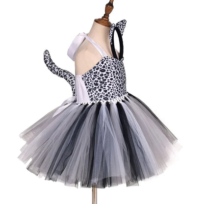 Halloween Tier Cosplay Kostüm für Kinder Wald Thema Kühe Tiger Giraffe Leopard Zebra Tutu Kleider Performance Tanz Sets